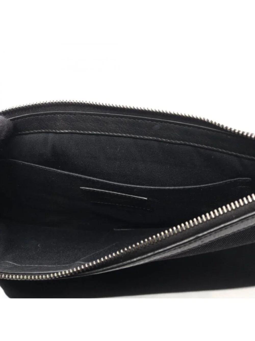 Saint Laurent Paris Clutch Rive Gauche Black White Canvas Leather - Picture 8 of 8